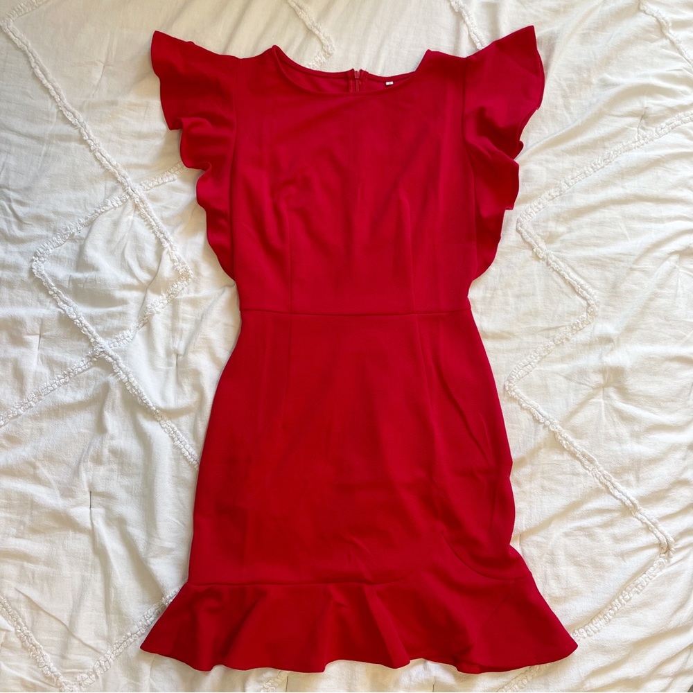 Red Ruffle Mini Dress